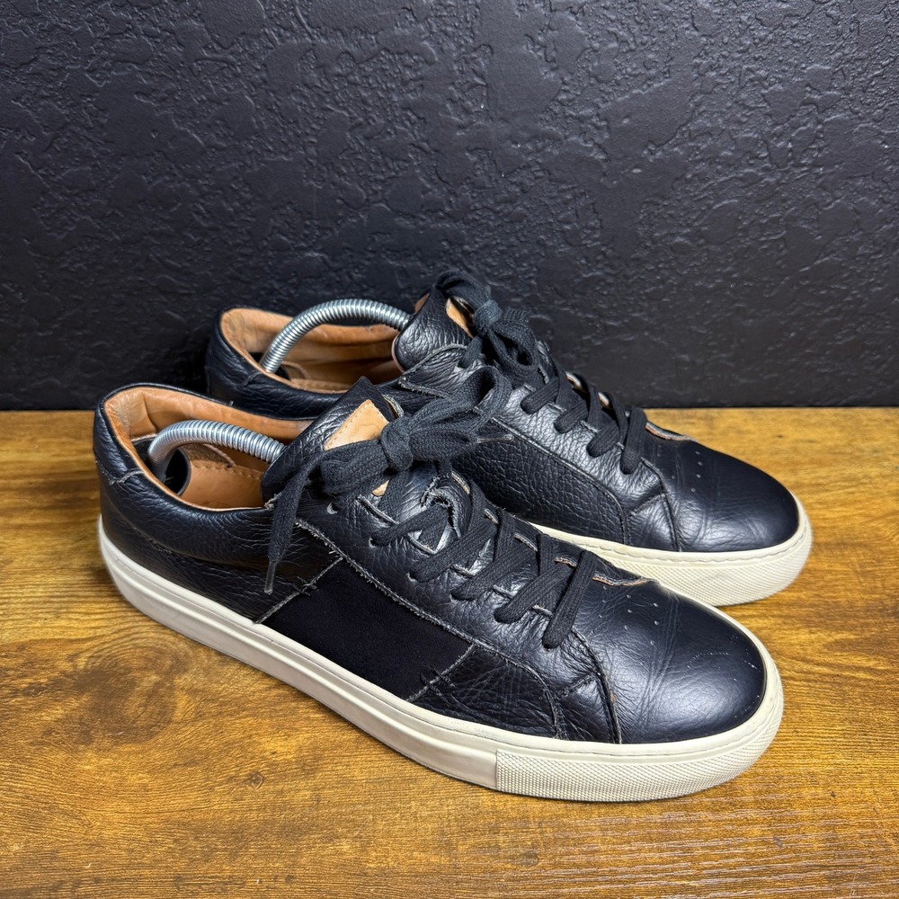 Greats The‎ Royale Black Leather Low Top Sneakers Mens 9.5 Made in Italy Luxury